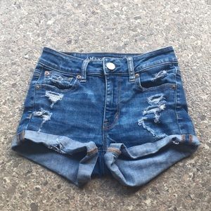 american eagle high rise shortie shorts
